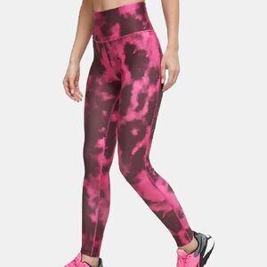 Reebok woman’s Tie-Dye Leggings in Pink and Black